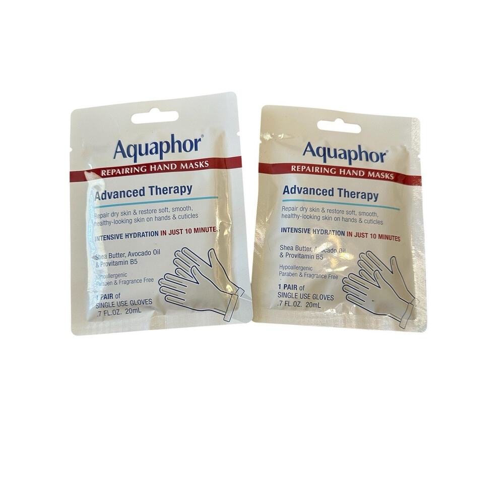 Aquaphor 2x Advanced Therapy Repairing Hand Masks 1 Pair Single Use Gloves New